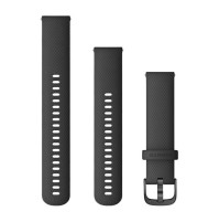 Quick release silicone band 20mm - Black with Slate hardware - for venu, - 010-12932-11 - Garmin